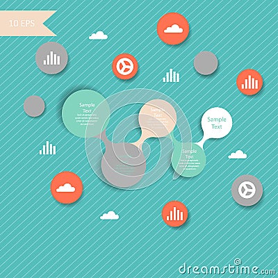 Vector colorful metaball round diagram Vector Illustration