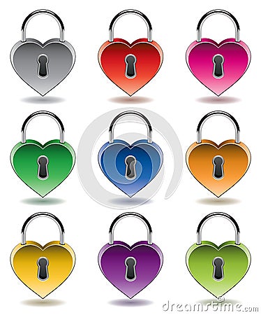 vector colorful metal padlocks Vector Illustration