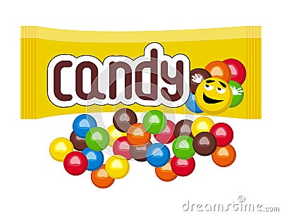 Vector colorful mm candies Vector Illustration