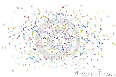 Vector colorful music notations background element in flat style Vector Illustration