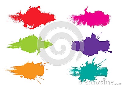 Vector Colorful paint splatter.Paint splashe set.Vector illustration. Vector Illustration