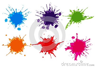 vector colorful paint splatter.Paint splashe set.Vector illustration design. Vector Illustration