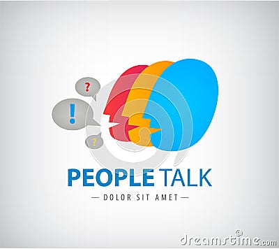 Vector colorful people chat logo, icon Vector Illustration