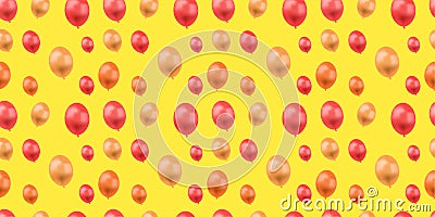 Vector colorful seamless pattern, balloons, flying objects, happiness concept, graphic backdrop. Vector Illustration