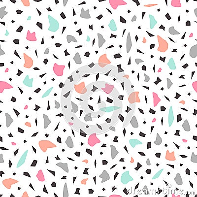 Vector seamless terrazzo pattern. Background with textured surface Vector Illustration