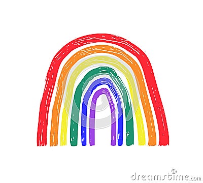 Vector Colorful Simple Rainbow Icon, emblem or logo. Symbol of Pride month, LGBTQ concept, equality and love concept Vector Illustration