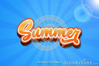 Vector colorful summer text effect fount illustration, eps10 Vector Illustration