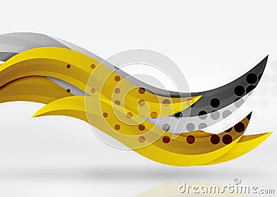 Vector colorful wave lines in white and grey 3d space Vector Illustration