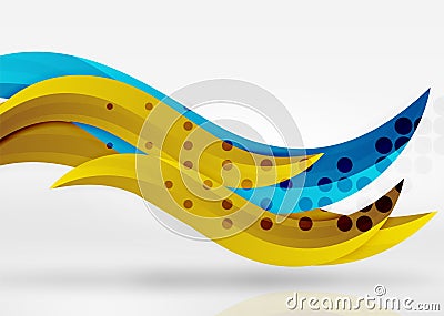 Vector colorful wave lines in white and grey 3d space Vector Illustration