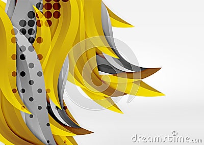 Vector colorful wave lines in white and grey 3d space Vector Illustration