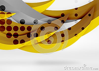 Vector colorful wave lines in white and grey 3d space Vector Illustration