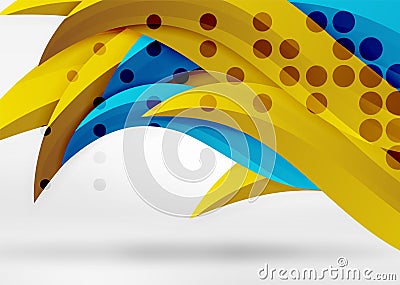 Vector colorful wave lines in white and grey 3d space Vector Illustration