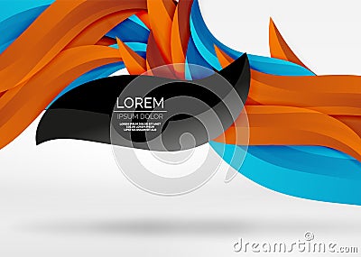 Vector colorful wave lines in white and grey 3d space Vector Illustration