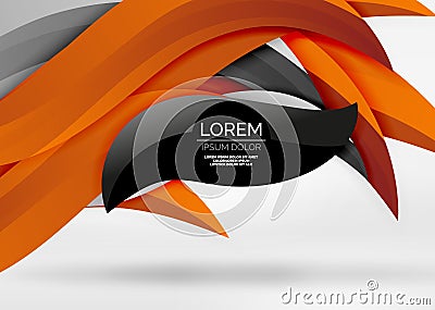 Vector colorful wave lines in white and grey 3d space Vector Illustration