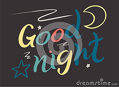 Vector colorfull card good night Stock Photo