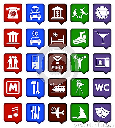 Vector colour navigation icons Stock Photo