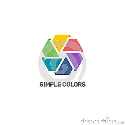 Vector colourful logo design template for business. Color Flower. Vector Illustration