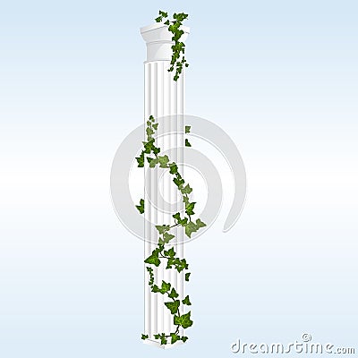 Vector Column with Ivy Vector Illustration