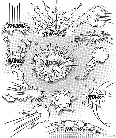 Vector comic book explosion bubbles Vector Illustration