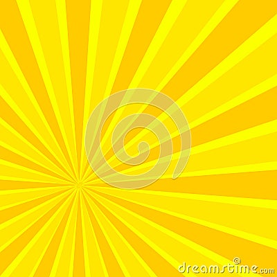 Vector Comic Book Sun Rays, Bright Yellow Background. Vector Illustration