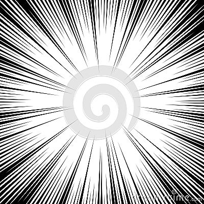 Vector comic manga illustration with abstract action lines Vector Illustration