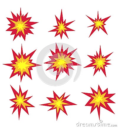 vector comic starburst explosion icon Vector Illustration