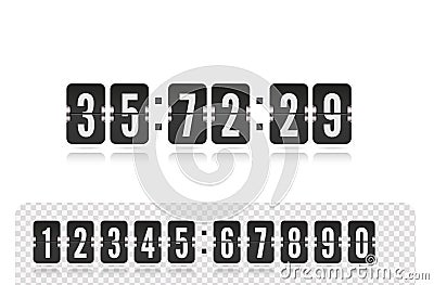 Vector coming soon web page design template with flip time counter. Vector illustration template. Scoreboard number font Vector Illustration
