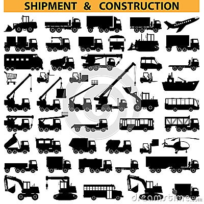 Vector commercial vehicles pictograms Vector Illustration