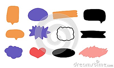 Vector communication speech bubble, doodle shape, dialog cloud, discussion concept, comment empty box Vector Illustration