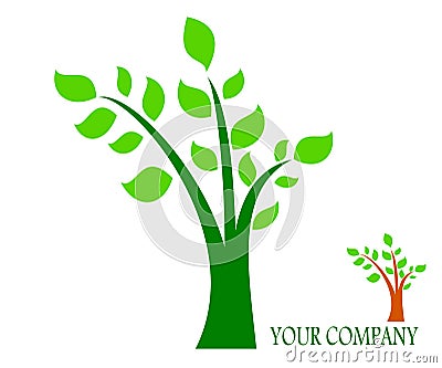 Drawing company logo tree. Vector Illustration