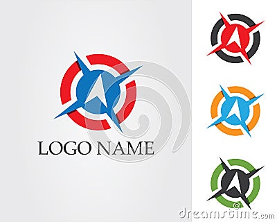 Vector - Compass signs and symbols logo Vector Illustration