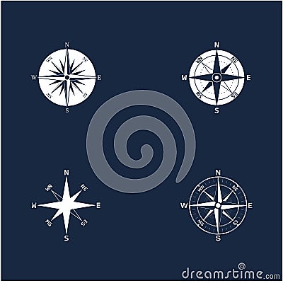 Vector - Compass signs and symbols Vector Illustration