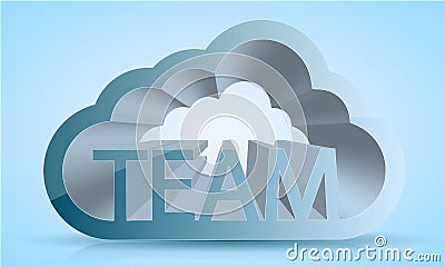 Vector computer cloud team on blue. Eps10 Stock Photo