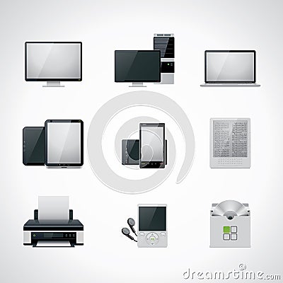 Vector computer icon set Vector Illustration