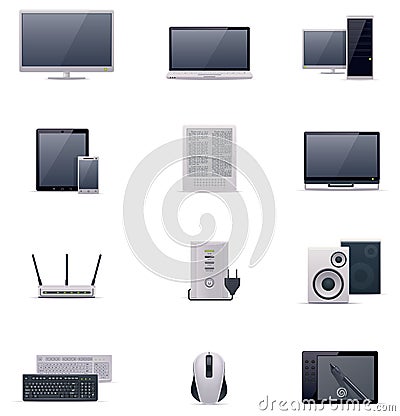 Vector computer icon set Vector Illustration