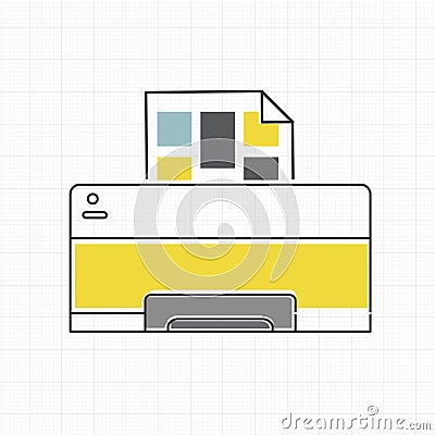 Vector of computer printer icon Vector Illustration