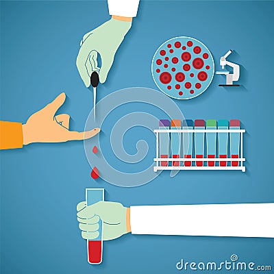 Vector concept of common blood tests Vector Illustration