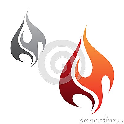 Vector concept design minimalist flame tribal icon isolated on the white background Vector Illustration