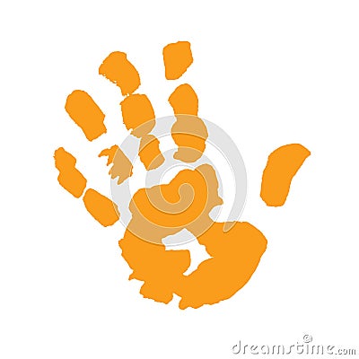 Vector concept human hand or handprint of child isolated Stock Photo