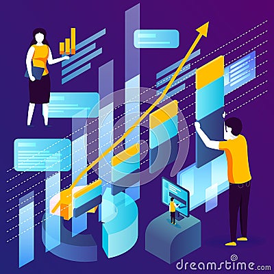 Vector concept illustration data gathering service Vector Illustration