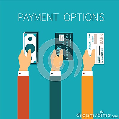 Vector concept of payment options in flat style Vector Illustration