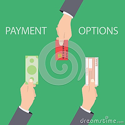 Vector concept of payment options in flat style Vector Illustration