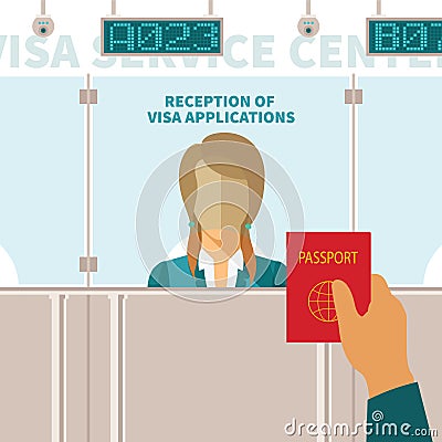 Vector concept of visa service center Vector Illustration