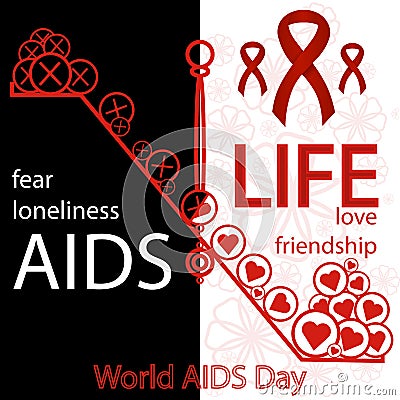 Vector concept on World AIDS Day. AIDS awareness. Vector Illustration