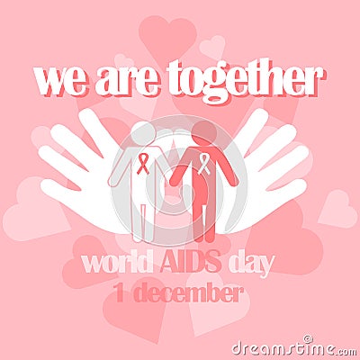 Vector concept on World AIDS Day. AIDS awareness Vector Illustration