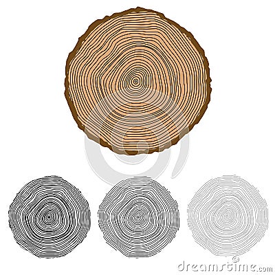 Vector conceptual background with tree-rings. Vector Illustration