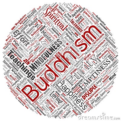 Vector conceptual buddhism, meditation, enlightenment, karma Vector Illustration