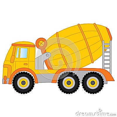 Vector Concrete Mixer. Vector Cement Mixer. Vector Illustration