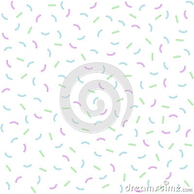 Vector confectionery sprinkles seamless pattern. Festive colorful sweet confetti on white background Vector Illustration