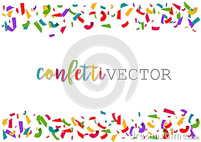 Vector Confetti. Colorful celebration frame background. Vector Illustration